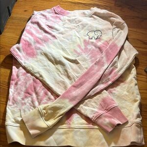 Ivory Ella Pink and Yellow Tie-Dye Crew Neck Sweater